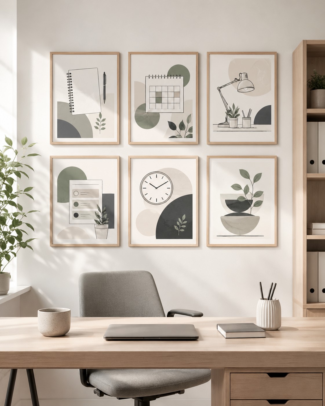 Calm Productivity Minimalist Office Art Bundle